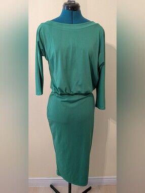 Grace Karin Emerald Green Boatneck Midi Dress